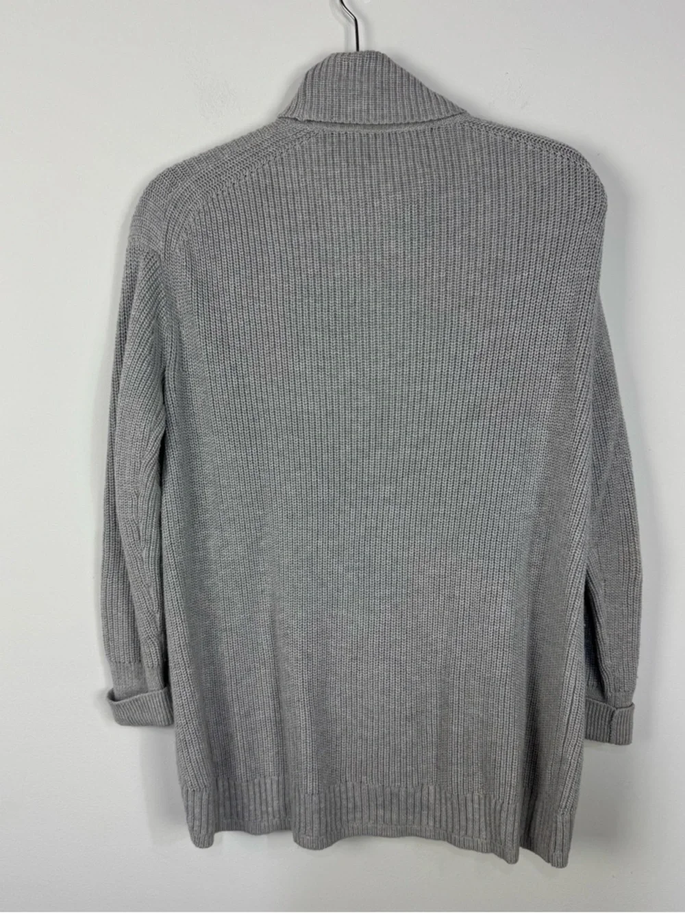 J.Crew Grey Gray Turtleneck Chunky Knit Sweater Winter Classic Everyday Basic